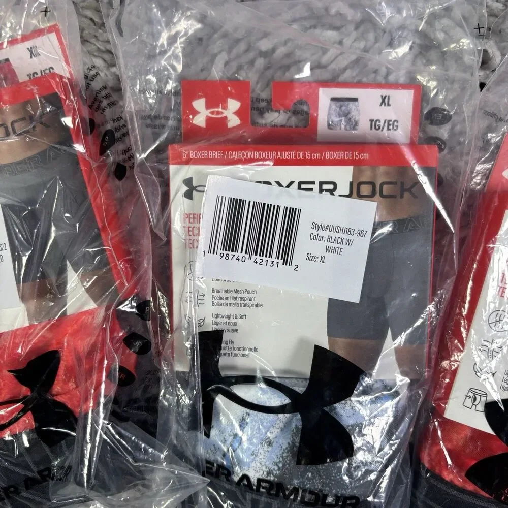 Under Armour Performance Tech 6 Inch Boxerjock Lot of 3 Mens XL Underwear NWTGS